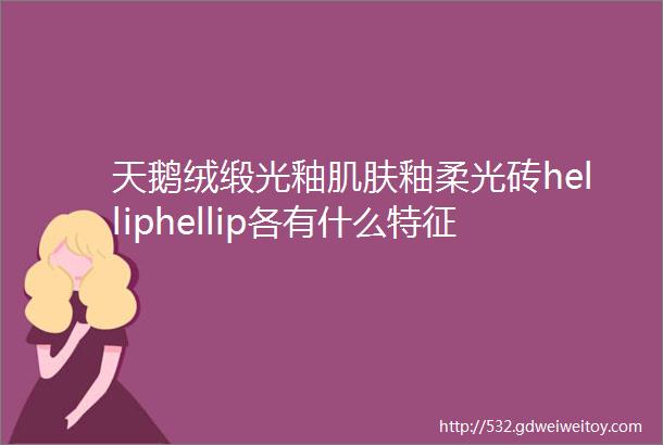 天鹅绒缎光釉肌肤釉柔光砖helliphellip各有什么特征